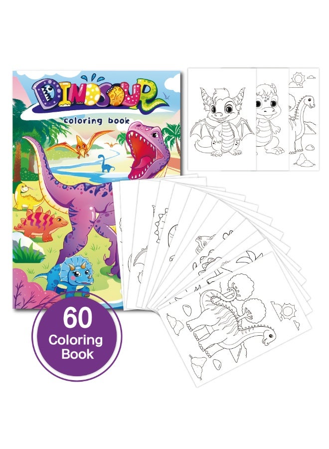 Capstro Kids Coloring Book – 60 Pages of Creative Fun for Drawing, Coloring & Imaginative Play | Large Format Art Book for Children – Dinosaur Theme - Image 2